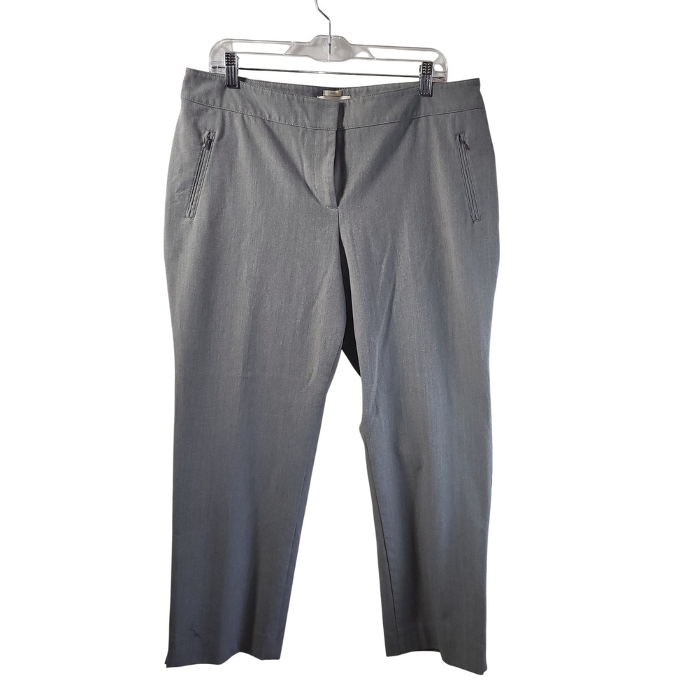 Talbots Petites Curvy Gray Dress Pants  16P Zipper Pockets Stretch Workwear‎